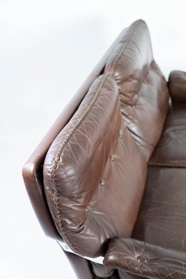 2-Seater Sofa in Patinated Brown Leather by Arne Norell, 1970s-UY-952727