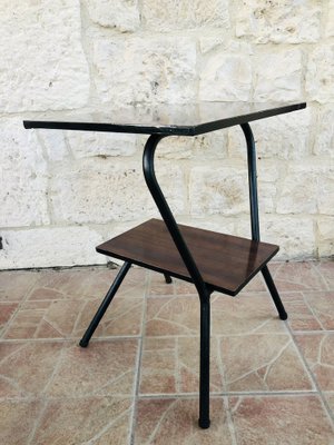 2-Tier Metal Side Table with Formica Top, 1960s-OJT-1763537