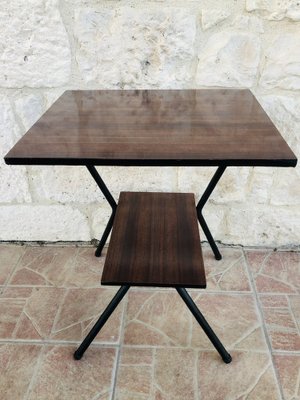 2-Tier Metal Side Table with Formica Top, 1960s-OJT-1763537