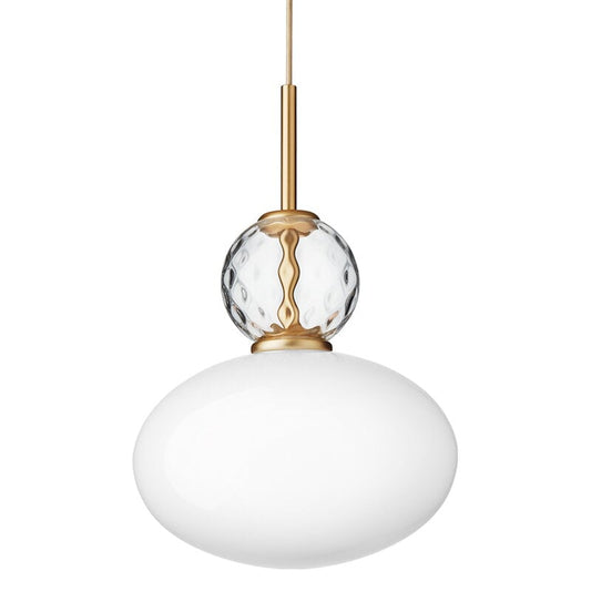 Rizzatto 32 pendant by Nuura #brass - opal white #