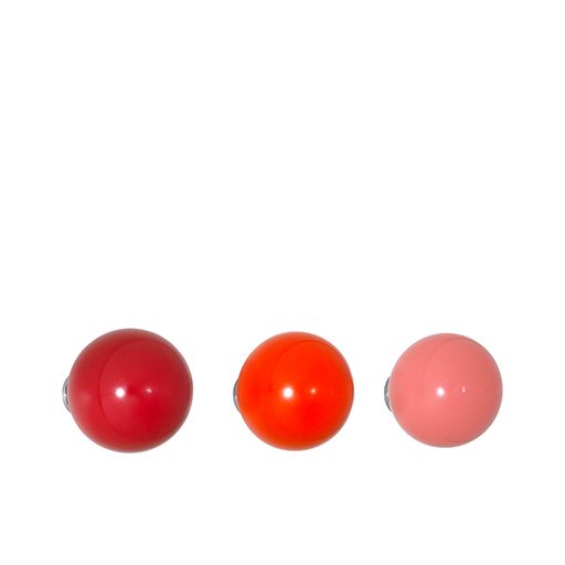 Coat Dots Set wooden ball Coat hook by Vitra #red