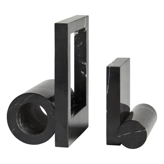 Booknd bookend by Woud #2 pcs, black marble #