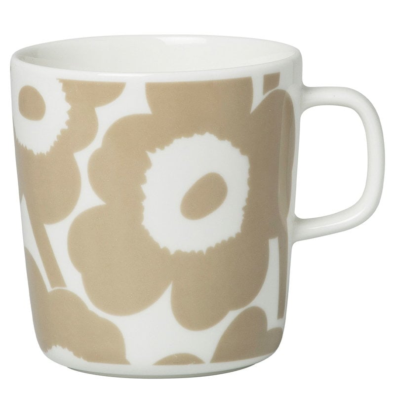 Oiva - Unikko mug 4 dl by Marimekko #white - beige #