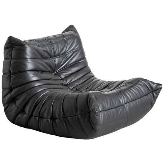 TOGO FIRESIDE CHAIR - leather bean bag with removable cover by Ligne Roset