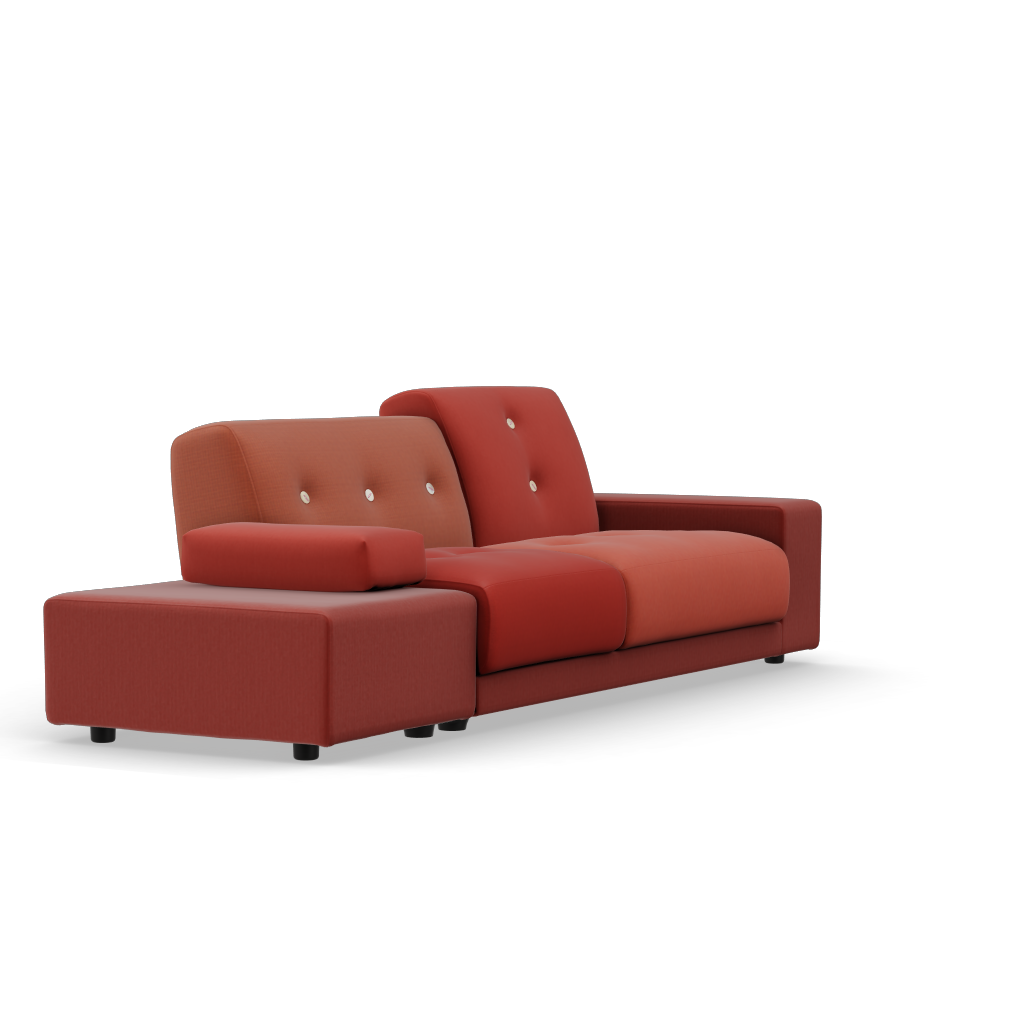 Polder Sofa by Vitra #Fabric mix "The Earth Reds"/armrest right/ sitting left/light