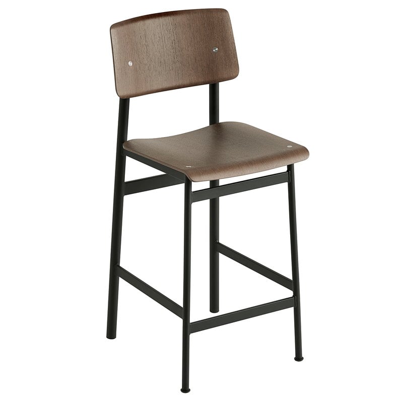 Loft bar stool 65 cm by Muuto #black - stained dark brown #