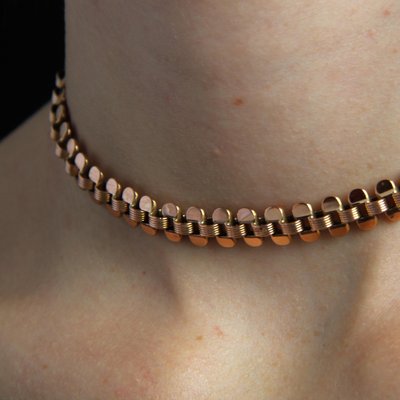 20th Century 18 Karat Rose Gold Choker Chain Necklace-OLU-1815860