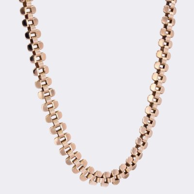 20th Century 18 Karat Rose Gold Choker Chain Necklace-OLU-1815860