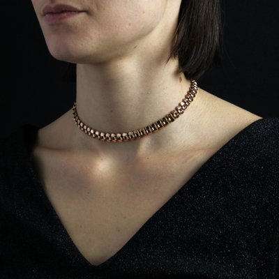 20th Century 18 Karat Rose Gold Choker Chain Necklace-OLU-1815860