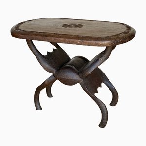 20th Century Africanist Brutalist Stool with Tray-QKG-1368289