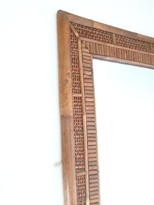 20th Century Bamboo Rattan Mirror, Italy, 1950s-ADN-2020259