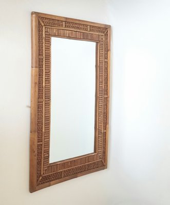 20th Century Bamboo Rattan Mirror, Italy, 1950s-ADN-2020259