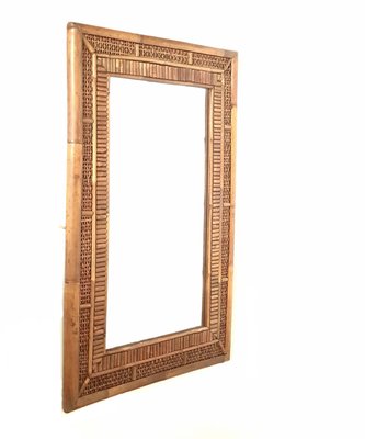 20th Century Bamboo Rattan Mirror, Italy, 1950s-ADN-2020259