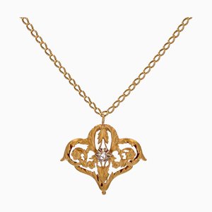 20th Century Belle Epoque Diamond 18 Karat Yellow Gold Necklace-OLU-1815854