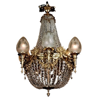 20th Century Biedermeier Style Basket Chandelier-FLW-1401828