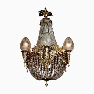 20th Century Biedermeier Style Basket Chandelier-FLW-1401828