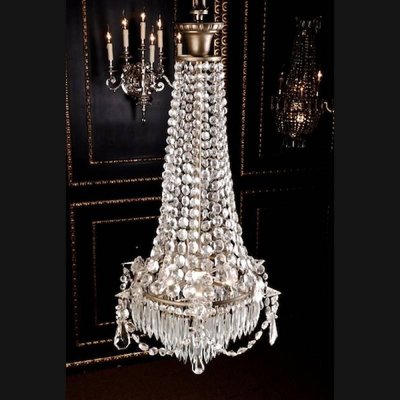 20th Century Biedermeier Style Nickel-Plated Brass Chandelier-FLW-1401856