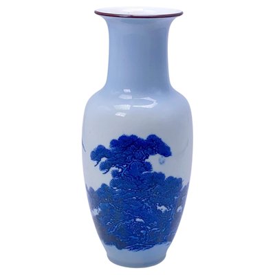 20th Century Blue & White Vase with Fish Pattern, China-UR-1315550