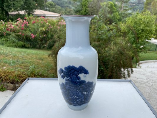 20th Century Blue & White Vase with Fish Pattern, China-UR-1315550