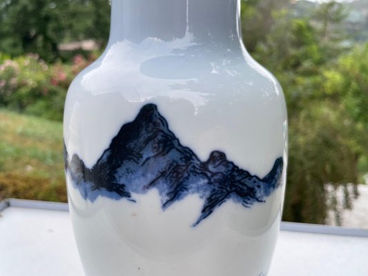 20th Century Blue & White Vase with Fish Pattern, China-UR-1315550