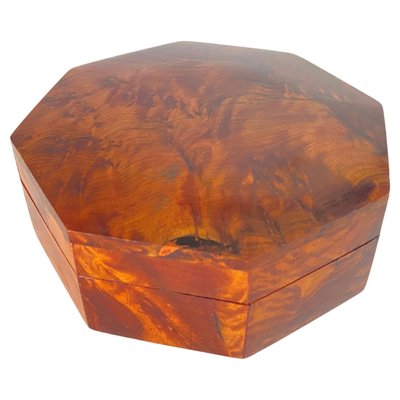 20th Century Brown Box in Burled Wood, France, 1970s-UR-1741865