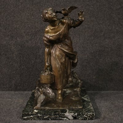 20th Century Brown Bronze Marble Sculpture, 1930s-RP-2020685