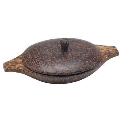 20th Century Brown Palmwood Decorative Vide Poche-UR-1308493