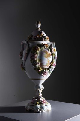 20th Century Capodimonte Porcelain Vase with Lid, 1930s-RCE-1740929