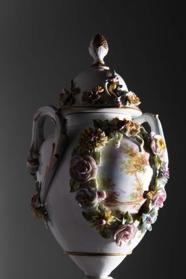 20th Century Capodimonte Porcelain Vase with Lid, 1930s-RCE-1740929