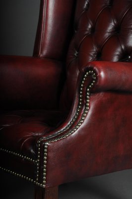 20th Century Chesterfield English Leather Earsback Chair-FLW-1402265