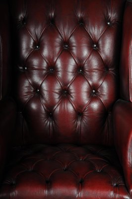 20th Century Chesterfield English Leather Earsback Chair-FLW-1402265