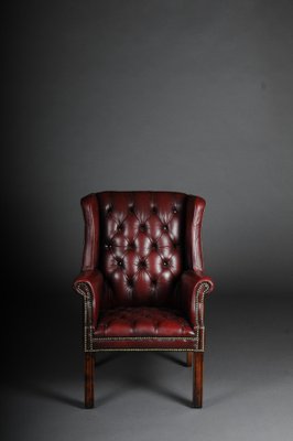 20th Century Chesterfield English Leather Earsback Chair-FLW-1402265