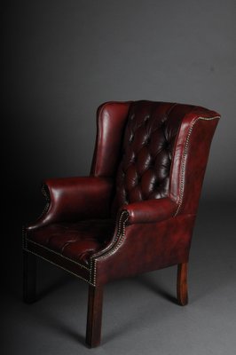 20th Century Chesterfield English Leather Earsback Chair-FLW-1402265