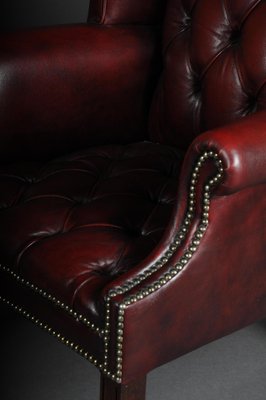 20th Century Chesterfield English Leather Earsback Chair-FLW-1402265