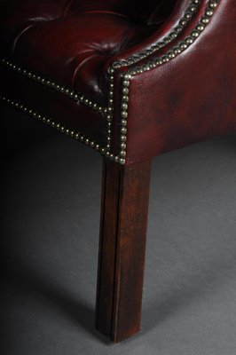 20th Century Chesterfield English Leather Earsback Chair-FLW-1402265