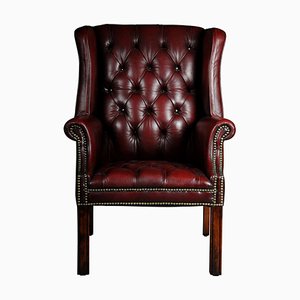 20th Century Chesterfield English Leather Earsback Chair-FLW-1402265