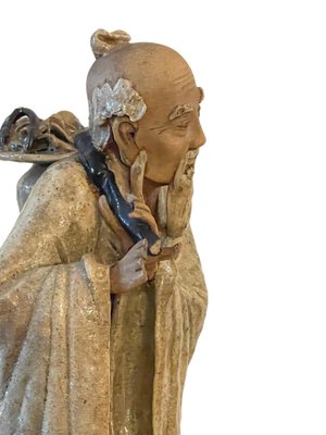 20th Century Chinese Glazed Pottery Figure of an Old Man-PKM-1717556