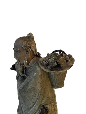 20th Century Chinese Glazed Pottery Figure of an Old Man-PKM-1717556