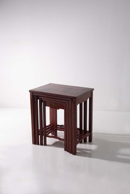 20th Century Chinese Nesting Tables in Red Lacquered Quartetto, 1890, Set of 4-RCE-1720071