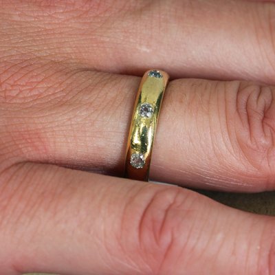 20th Century Diamonds 18 Karat Yellow Gold Wedding Ring-OLU-2020914