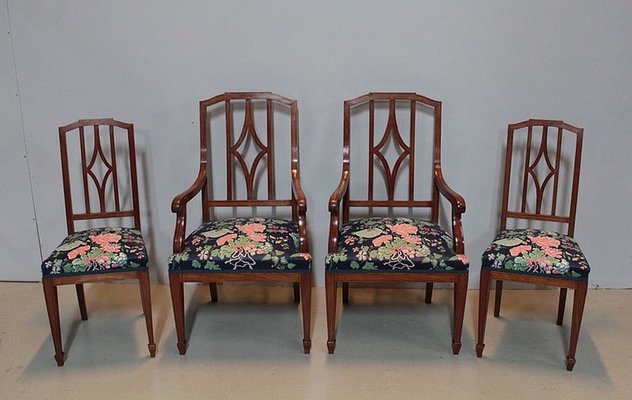 20th Century Dining Chairs in Mahogany, Set of 4-RVK-1318490