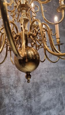 20th Century Dutch 2-Tiered Brass Chandelier-NQV-1220261