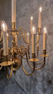 20th Century Dutch 2-Tiered Brass Chandelier-NQV-1220261