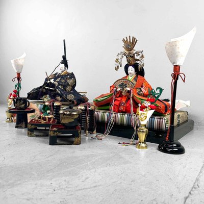 20th Century Emperor and Empress Hina Doll Set, Japan, 1990s, Set of 17-DWL-1739623