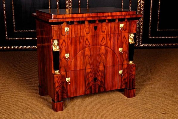 20th Century Empire Caryatide Tulip Veneer Commode-FLW-1402272