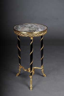 20th Century Empire Round Side Table in Marble in Style of Adam Weisweiler-FLW-1401761