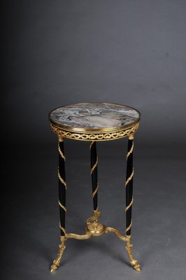 20th Century Empire Round Side Table in Marble in Style of Adam Weisweiler-FLW-1401761