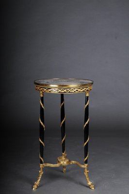 20th Century Empire Round Side Table in Marble in Style of Adam Weisweiler-FLW-1401761