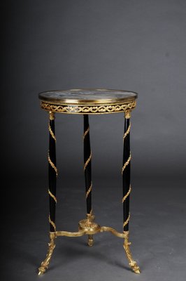 20th Century Empire Round Side Table in Marble in Style of Adam Weisweiler-FLW-1401761