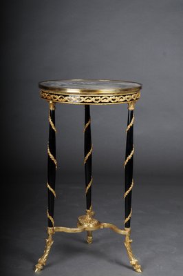 20th Century Empire Round Side Table in Marble in Style of Adam Weisweiler-FLW-1401761